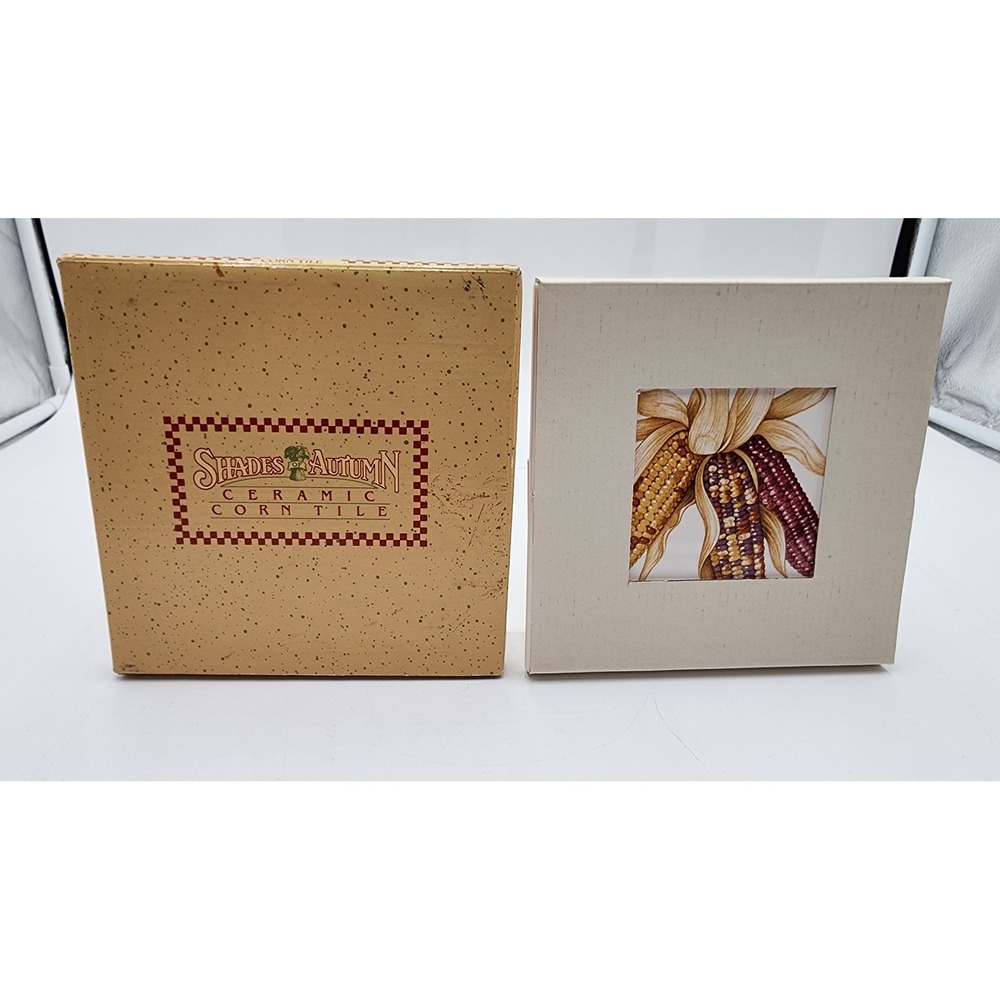 Avon Ceramic Tile Trivet 6in Multicolor Shades of Autumn 1984 BNIB EXC Fall